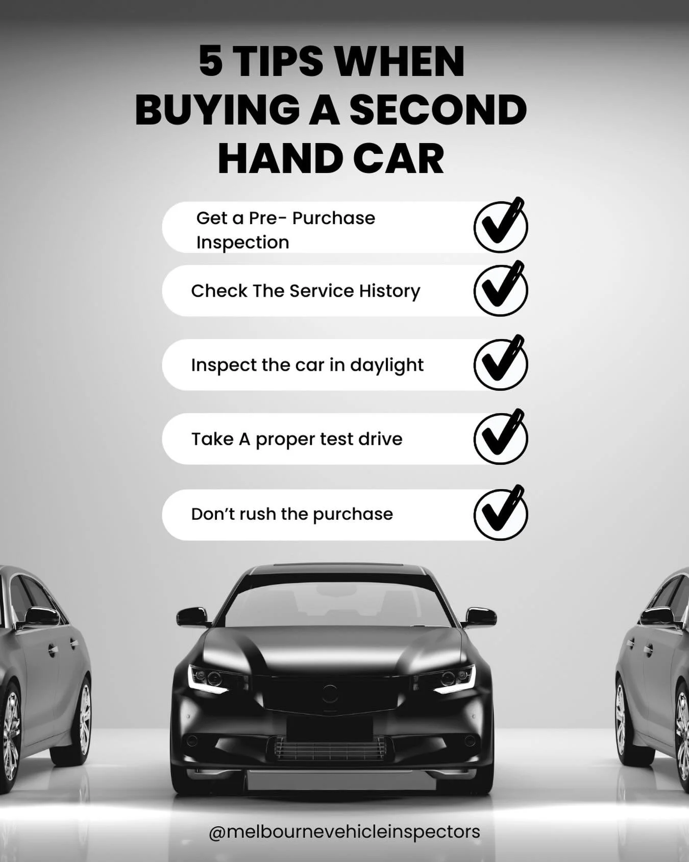 A careful check today can help you avoid expensive surprises tomorrow . #melbournevehicleinspectors #prepurchaseinspection #usedcarinspection #carinspectionmelbourne #melbournemechanic