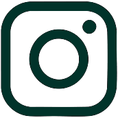 Instagram logo in green outline