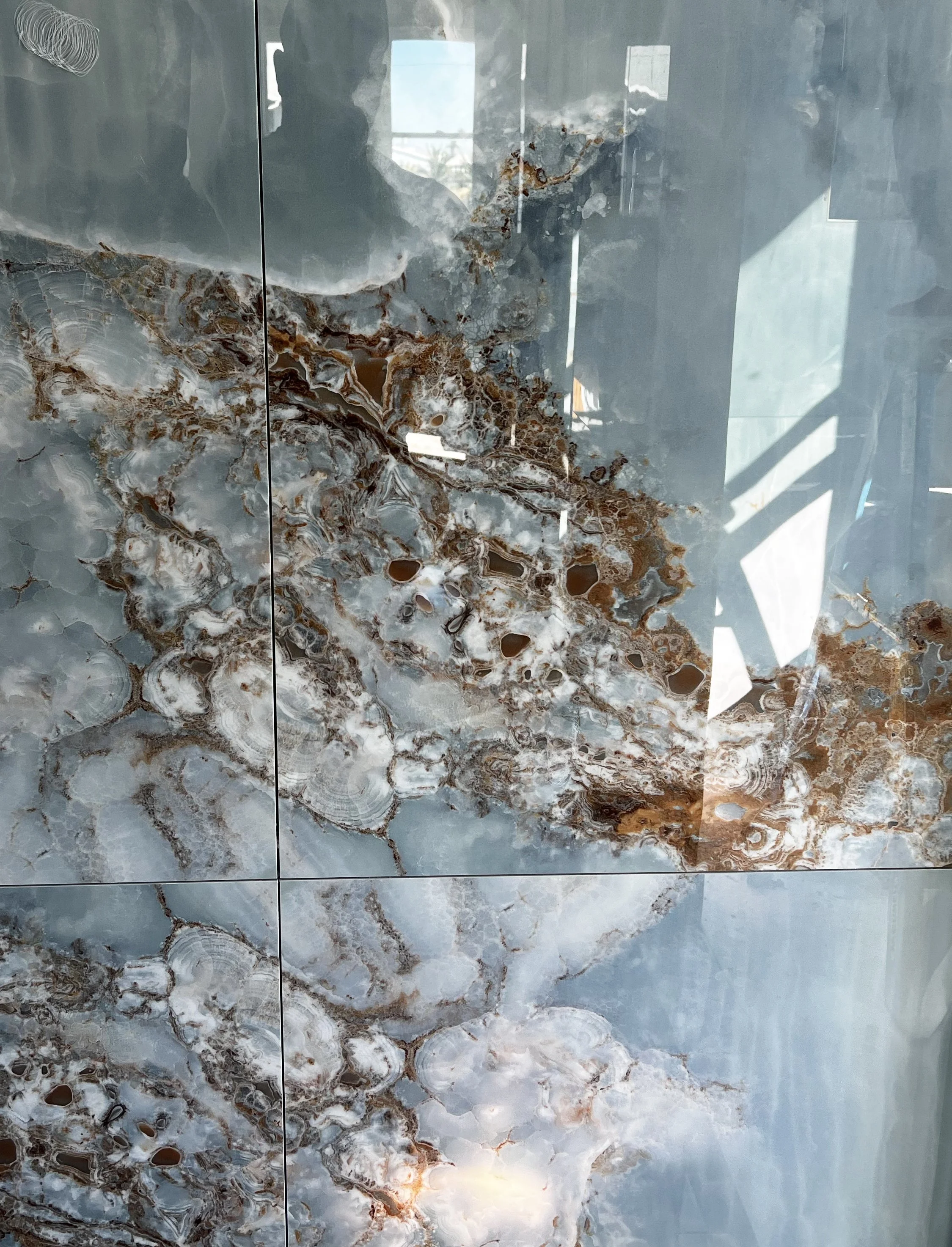 Marble installation surface polished stone detail.