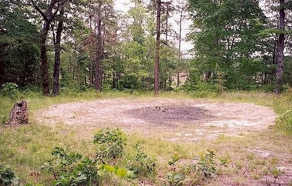 Barren circle at Devil's Tramping Ground, Bear Creek, NC – legendary spot where nothing grows, tied to devil folklore