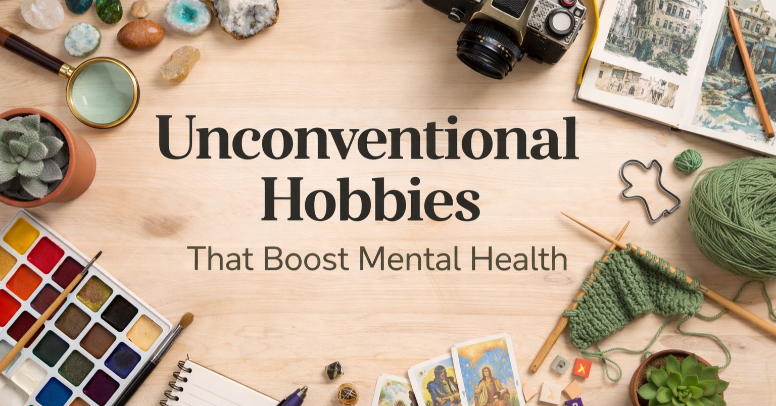Unconventional hobbies that support mental health and creativity, including unusual creative activities and mindful pastimes.