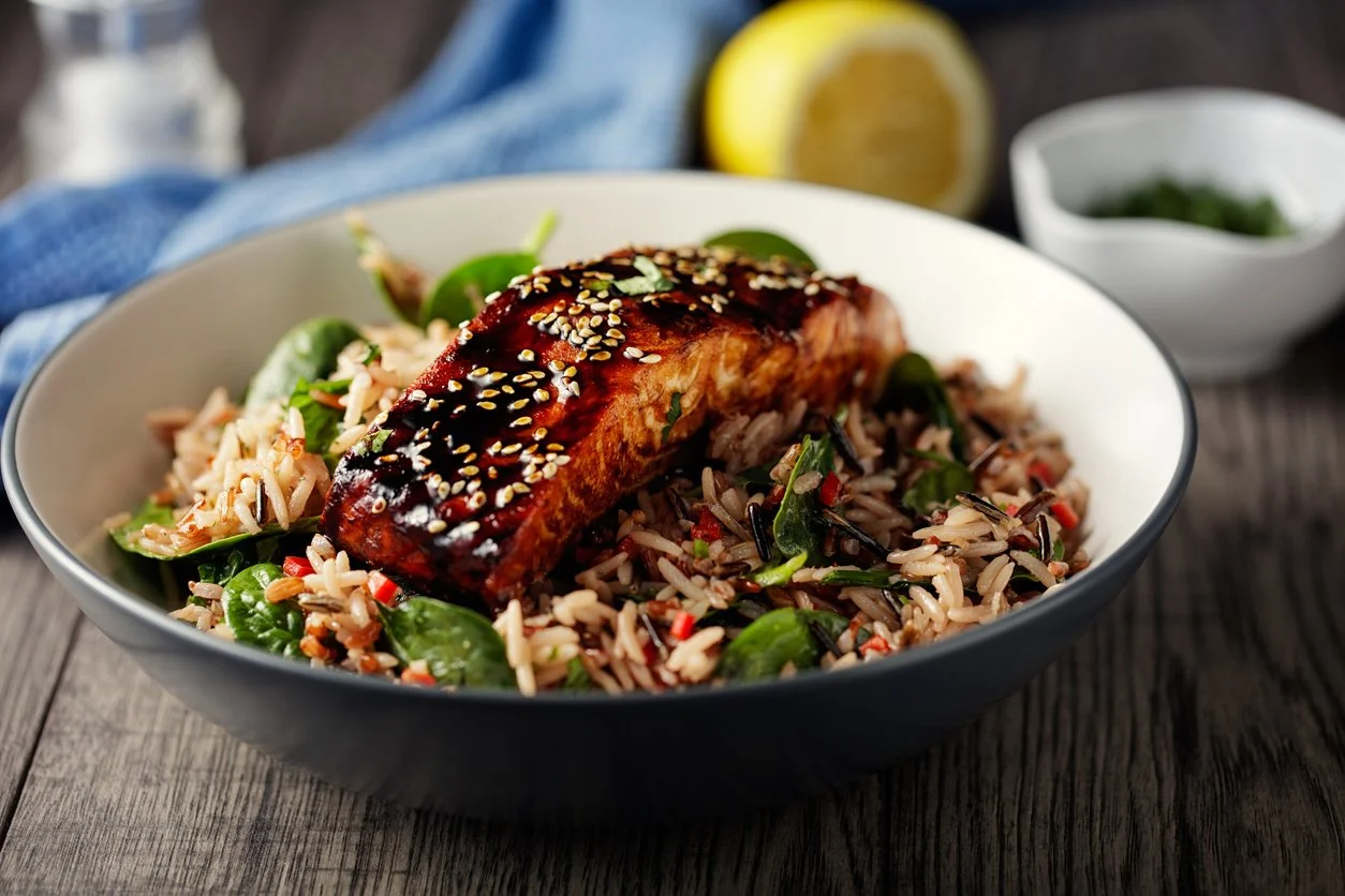 wild rice salad with grilled teriyaki salmon fillet .jpg