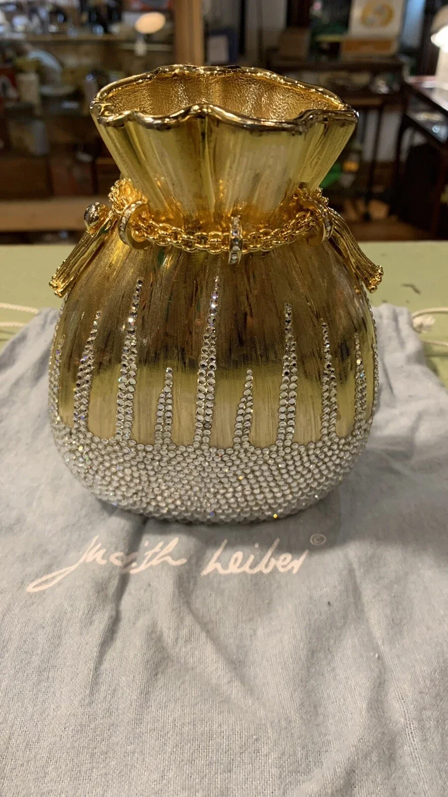 Rare Judith Leiber Swarovski Crystal Handbag Clutch Minaudiere