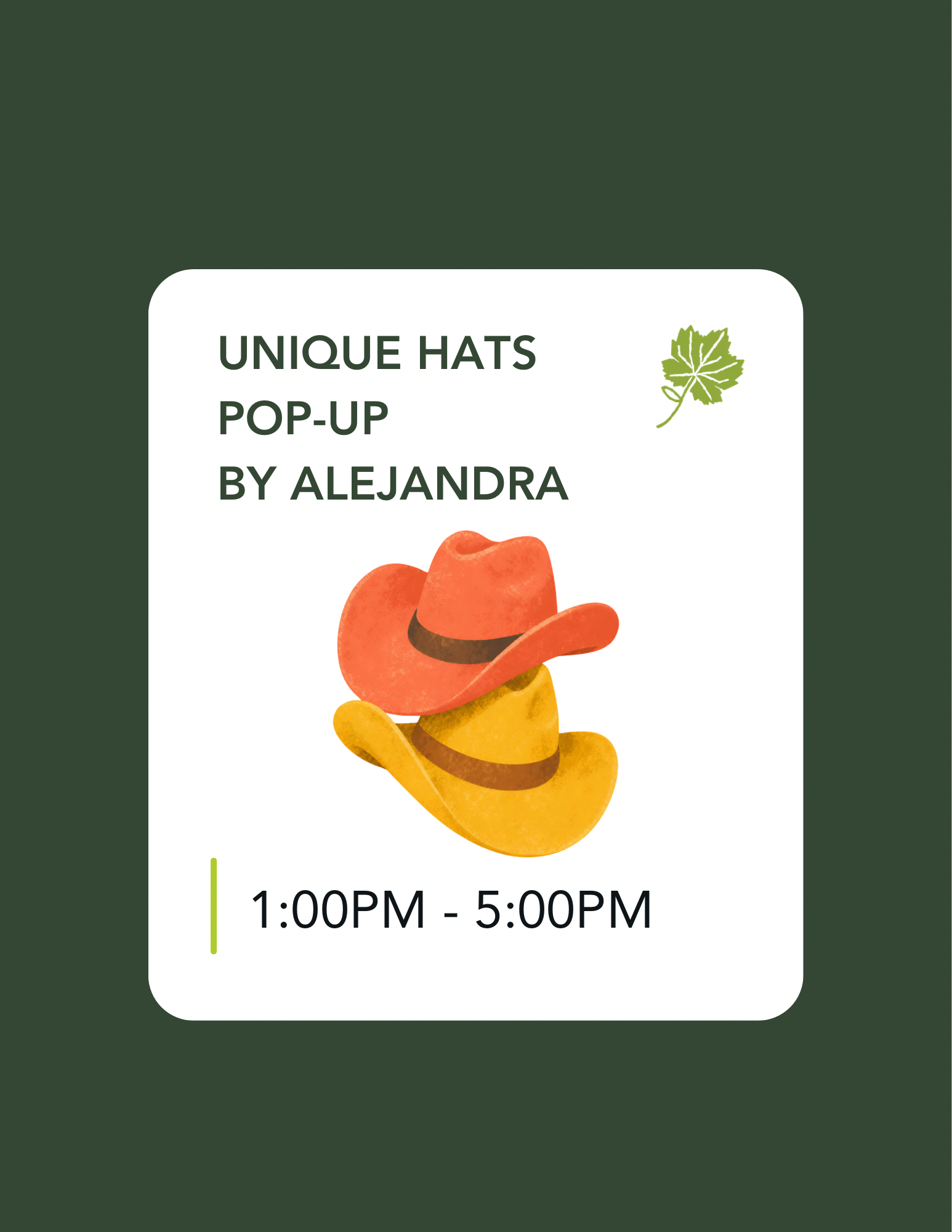 Unique Hats by Alejandra Pop-up