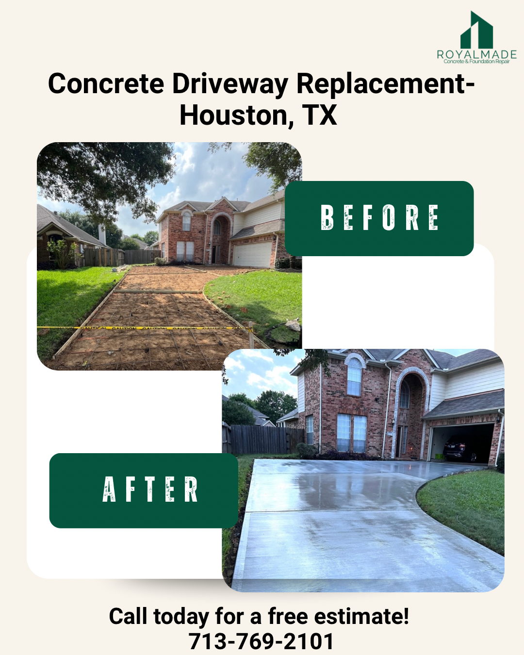 Concrete Driveway Replacement Houston, TX