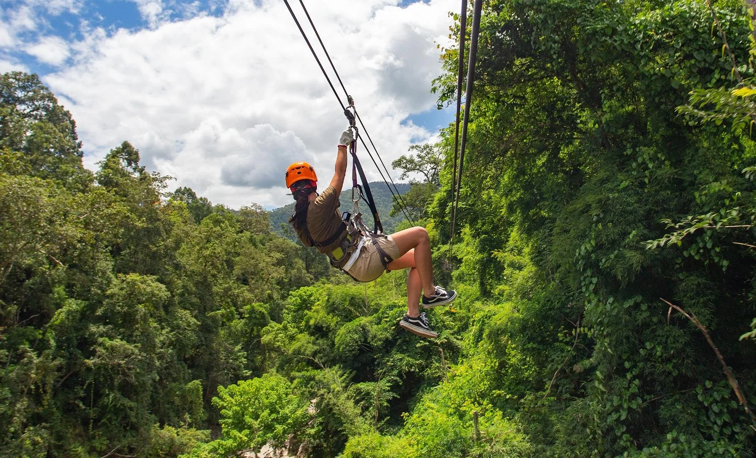 Ziplining through the jungle canopy