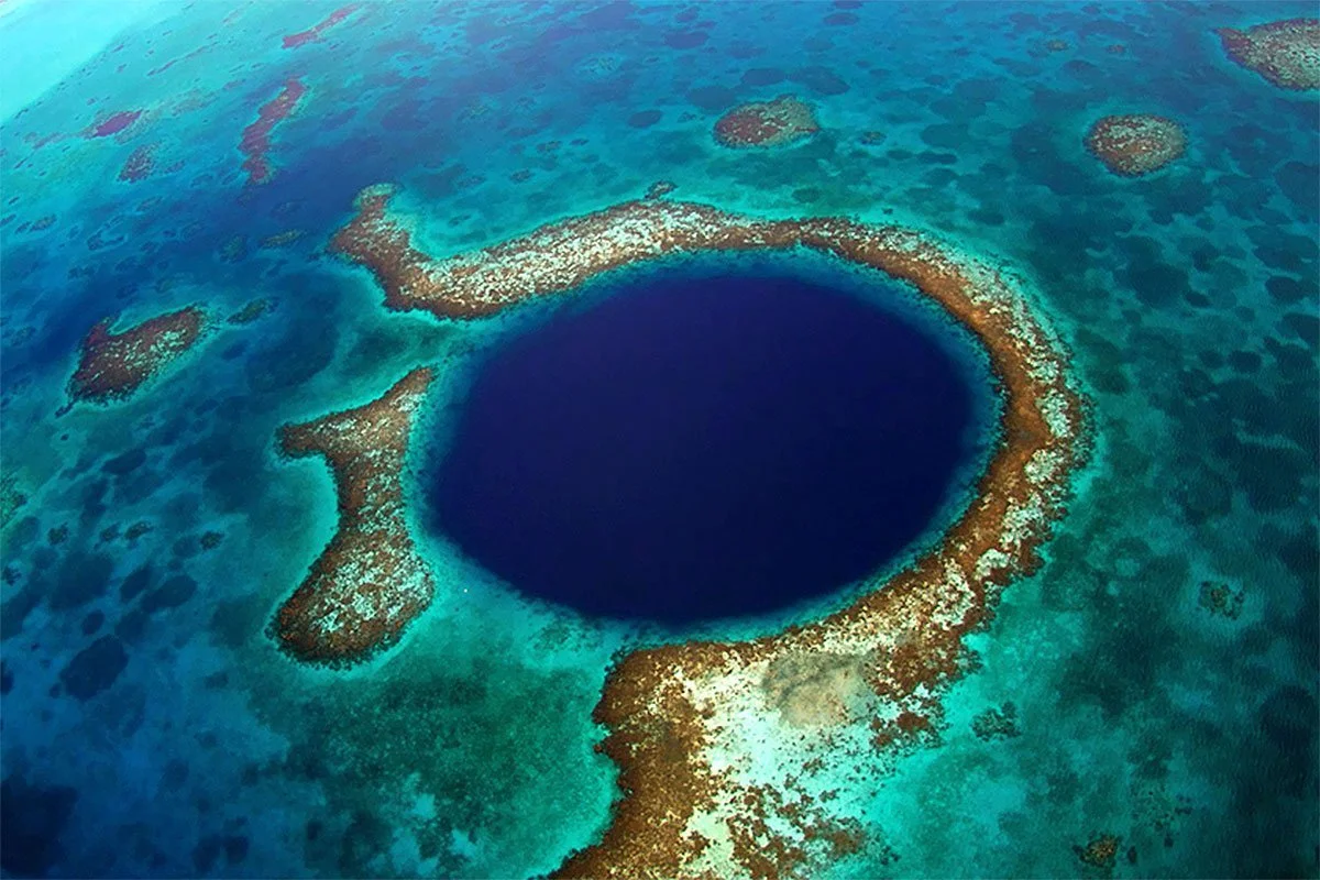 The Great Blue Hole aerial view