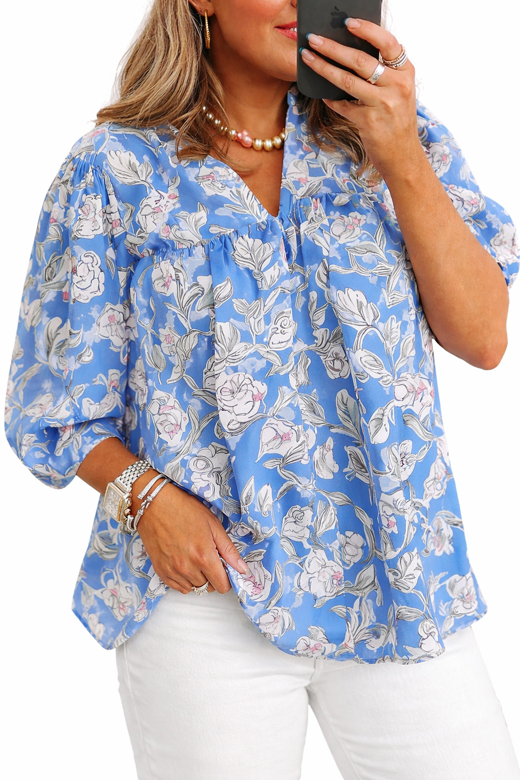 Blue Magnolia Blouse