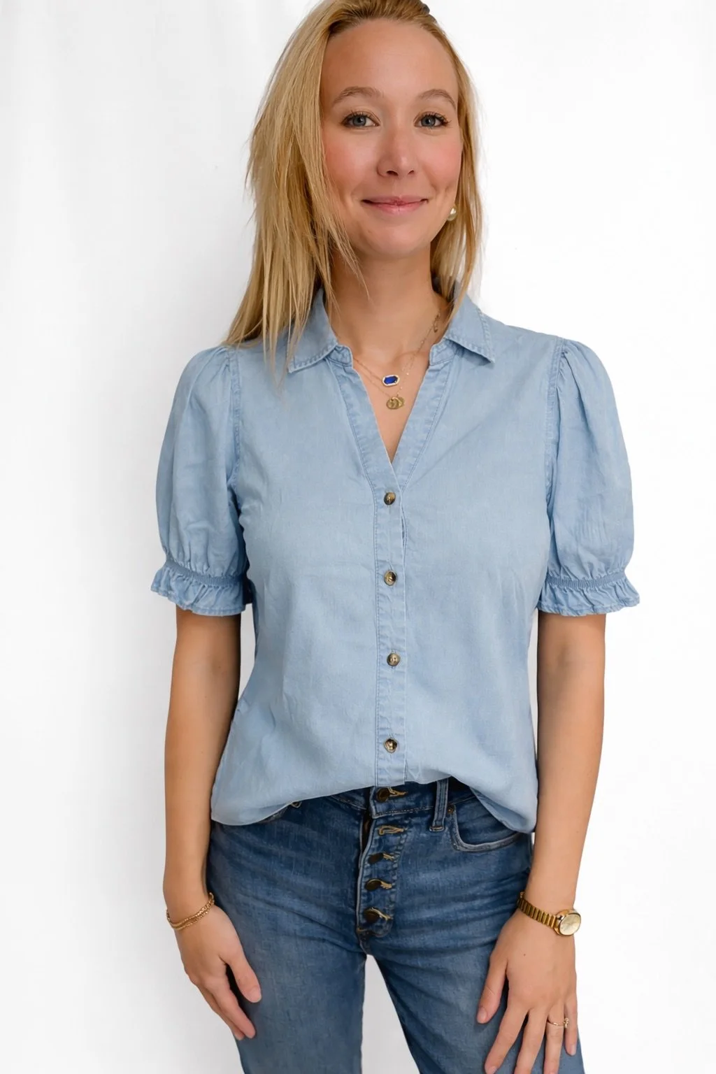 Sweet Carolina Chambray Top
