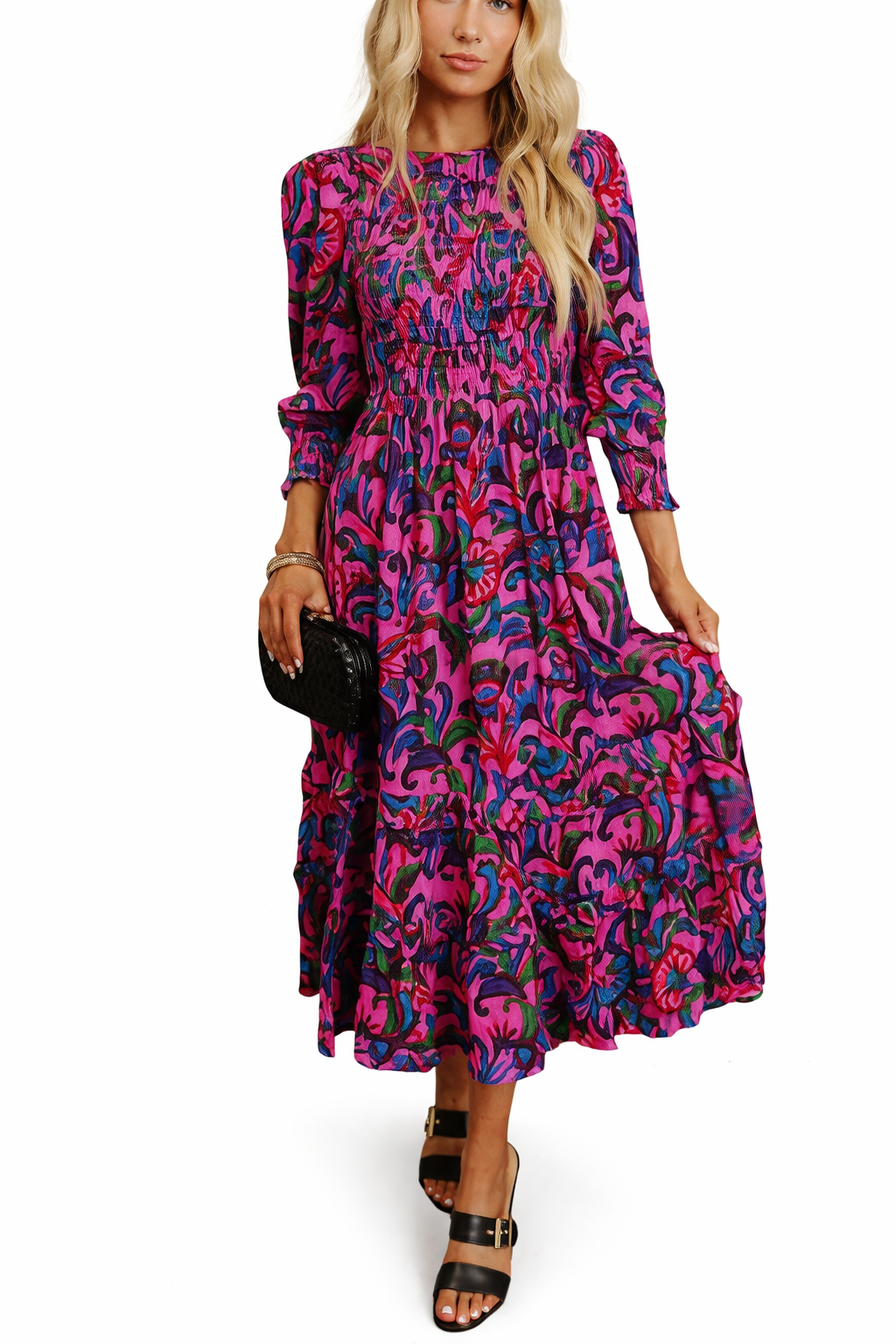 Vibrant Paisley Midi Dress