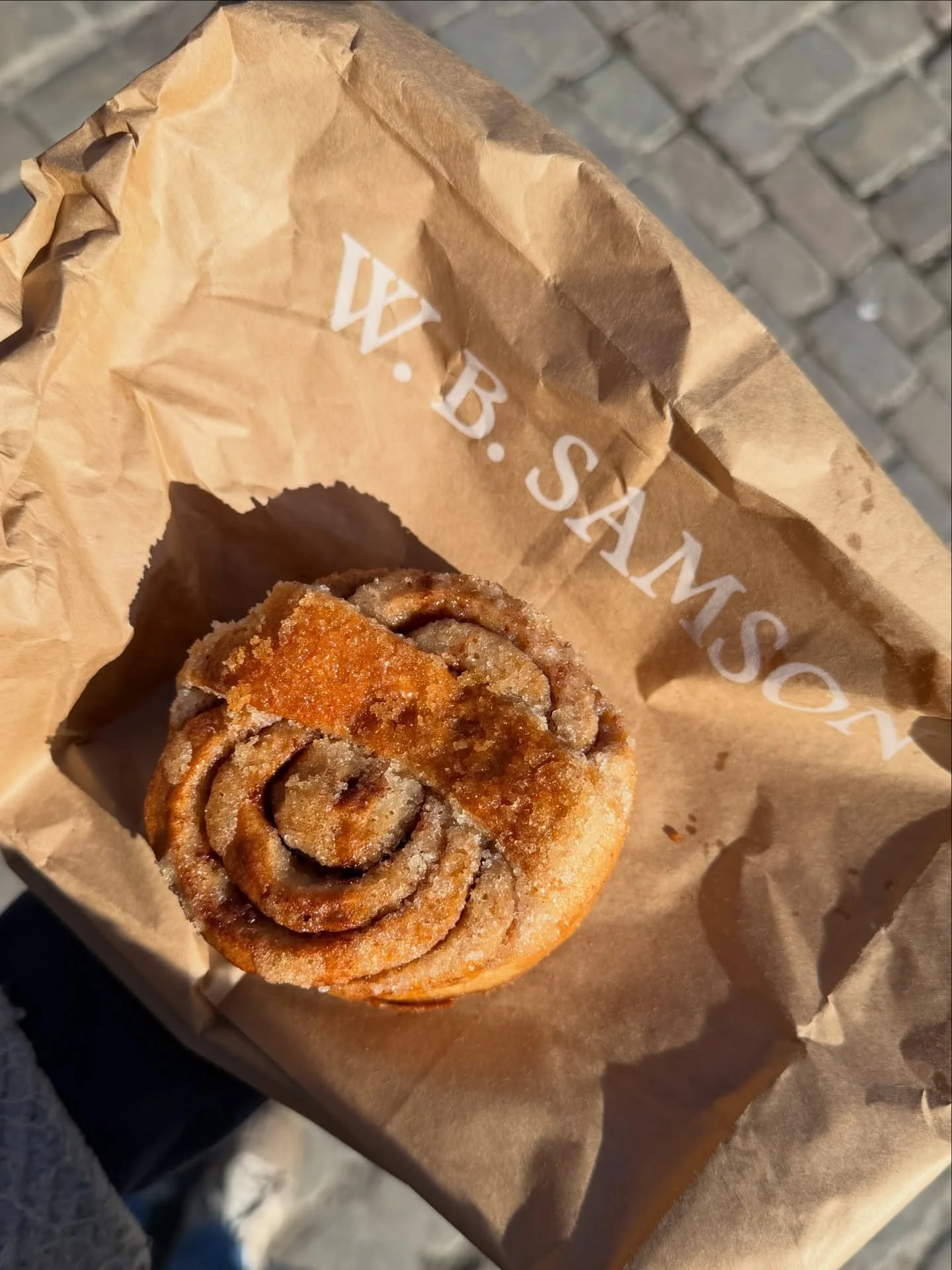 Seeing family in Oslo made better by finding my new favourite cinnamon bun (kanelbolle) - with the most gorgeous buttery sugary crust on top 😍

@wbsamson on Karl Johans Gate 🇳🇴