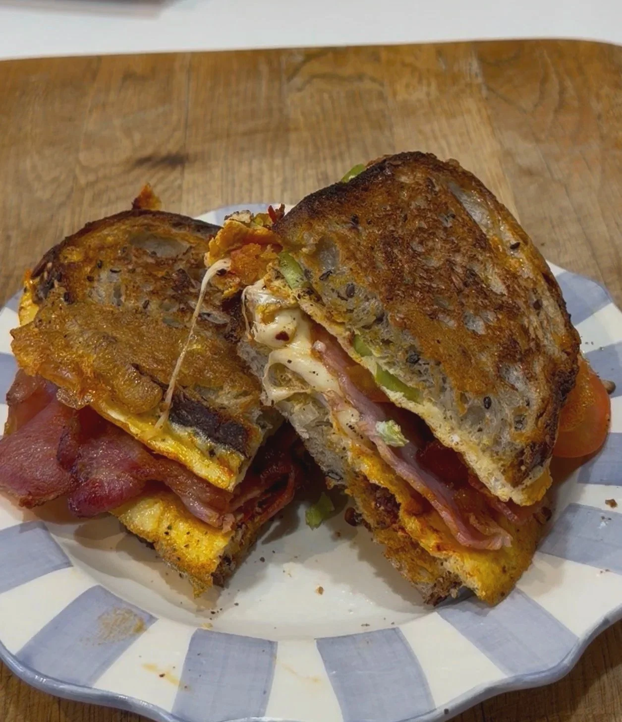 HARISSA, EGG &amp; BACON SANDWICH