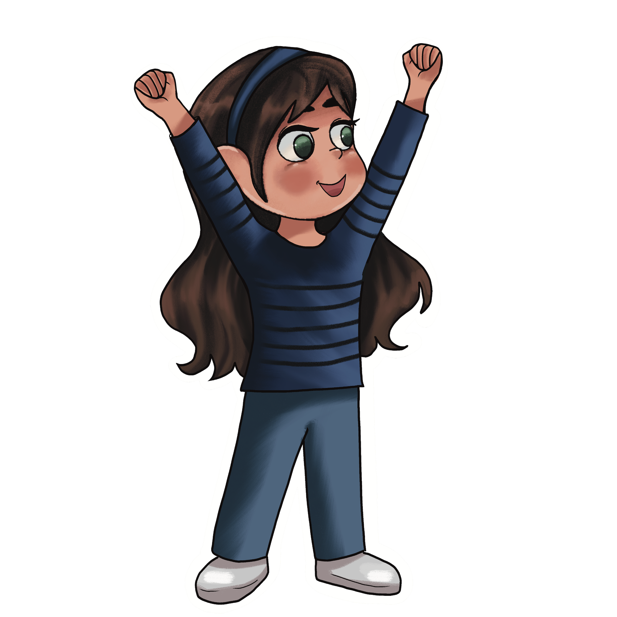 Illustration of Amy G., a young girl with brown hair, from You Are Brave, Amy G.