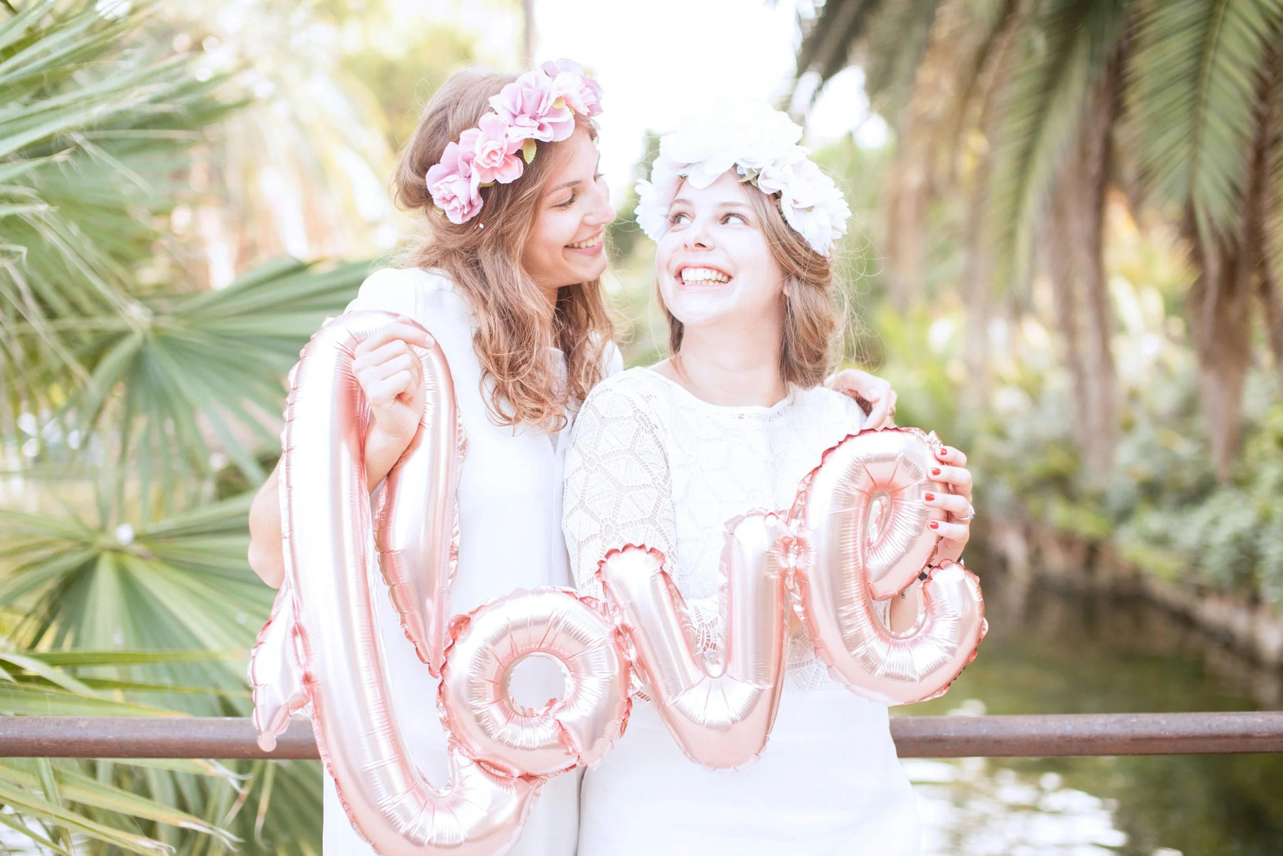 2 brides embracing love