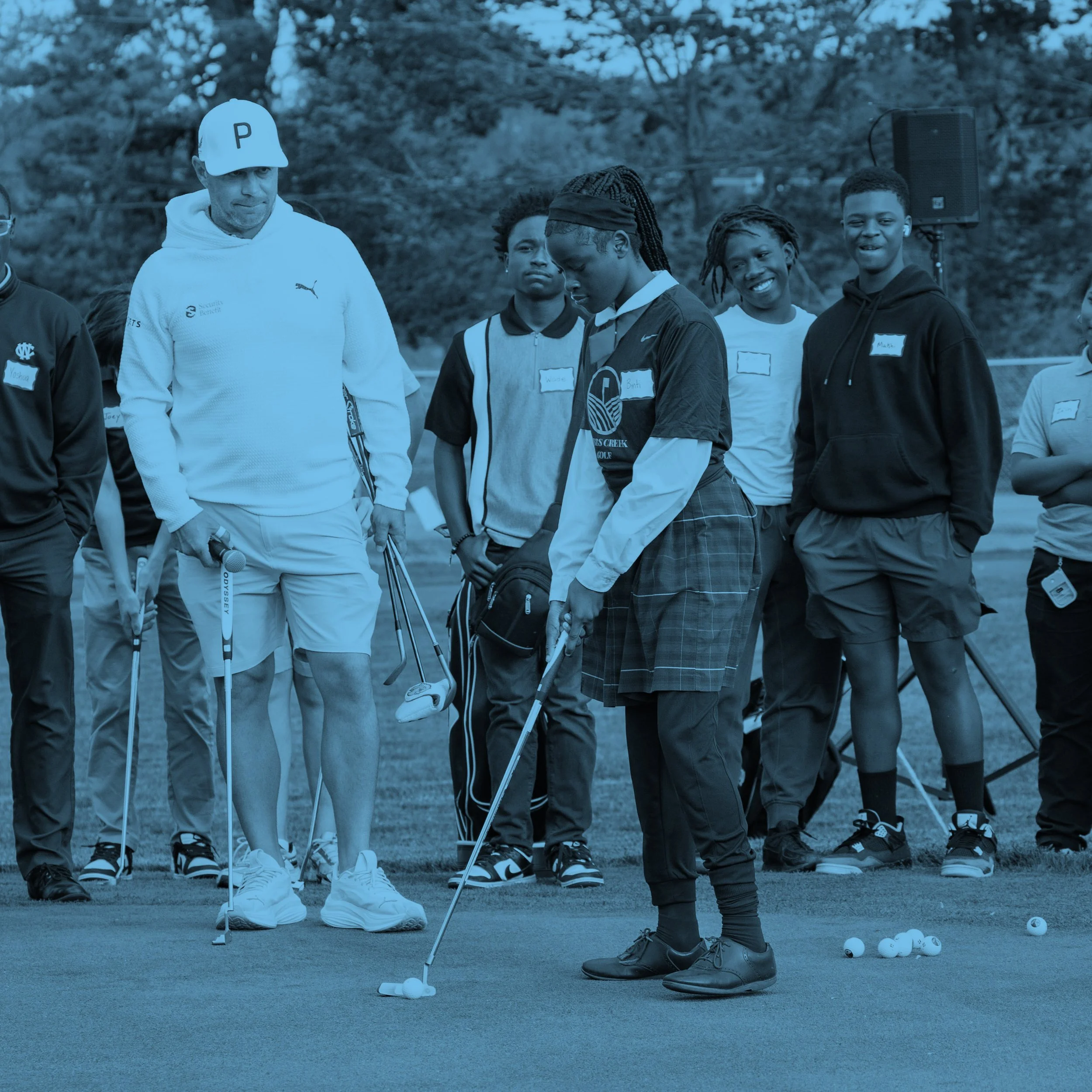 Youth golfers at Alex Noren and Gary Woodland Cobbs Creek Campus in Philadelphia visit