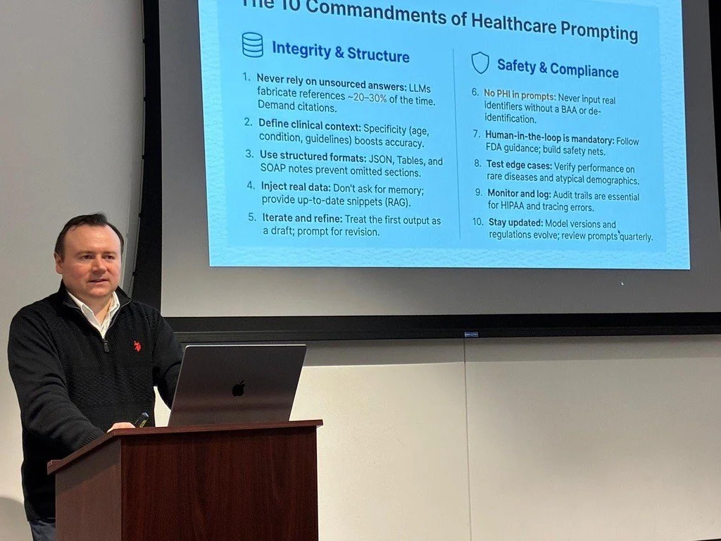 Presenter speaking at podium