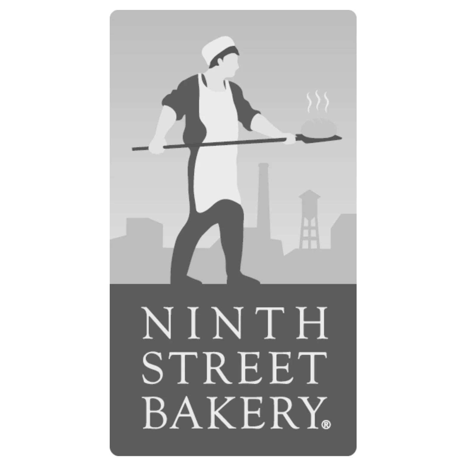 Black and white logo for Ninth Street Bakery.