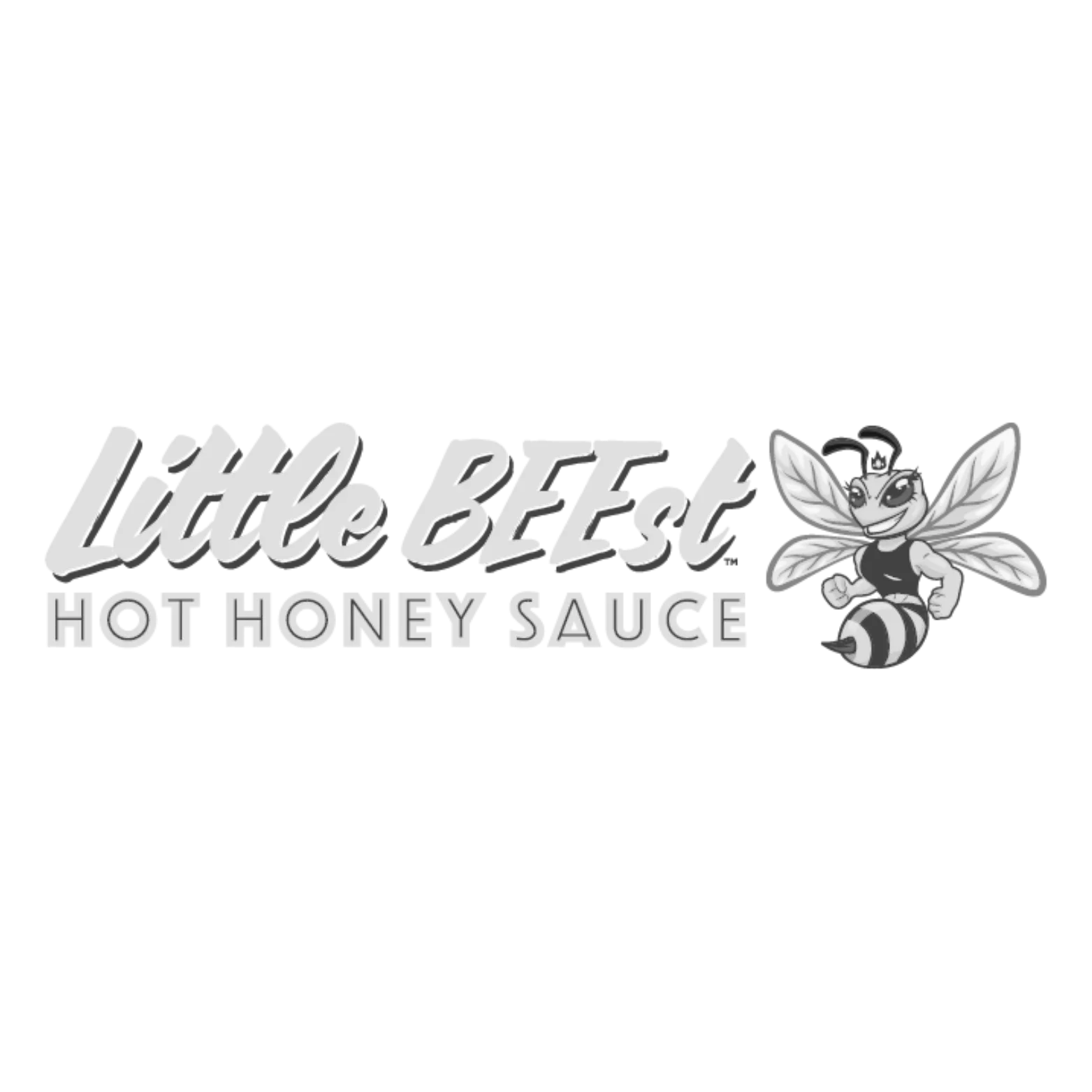 Black and white logo for Little Bee's Hot Honey Sauce.
