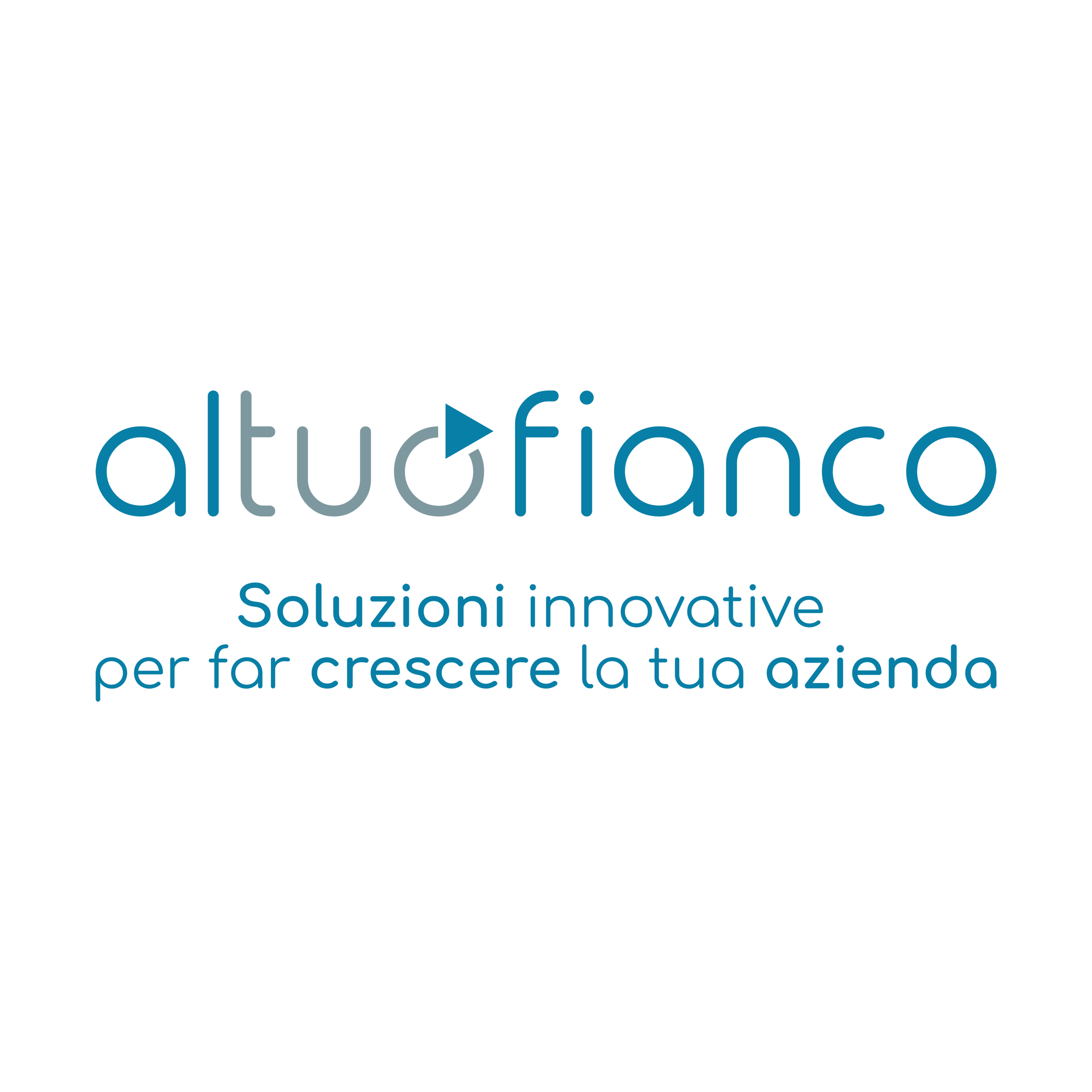 Logo di Altuofianco con testo 'Soluzioni innovative per far crescere la tua azienda'.