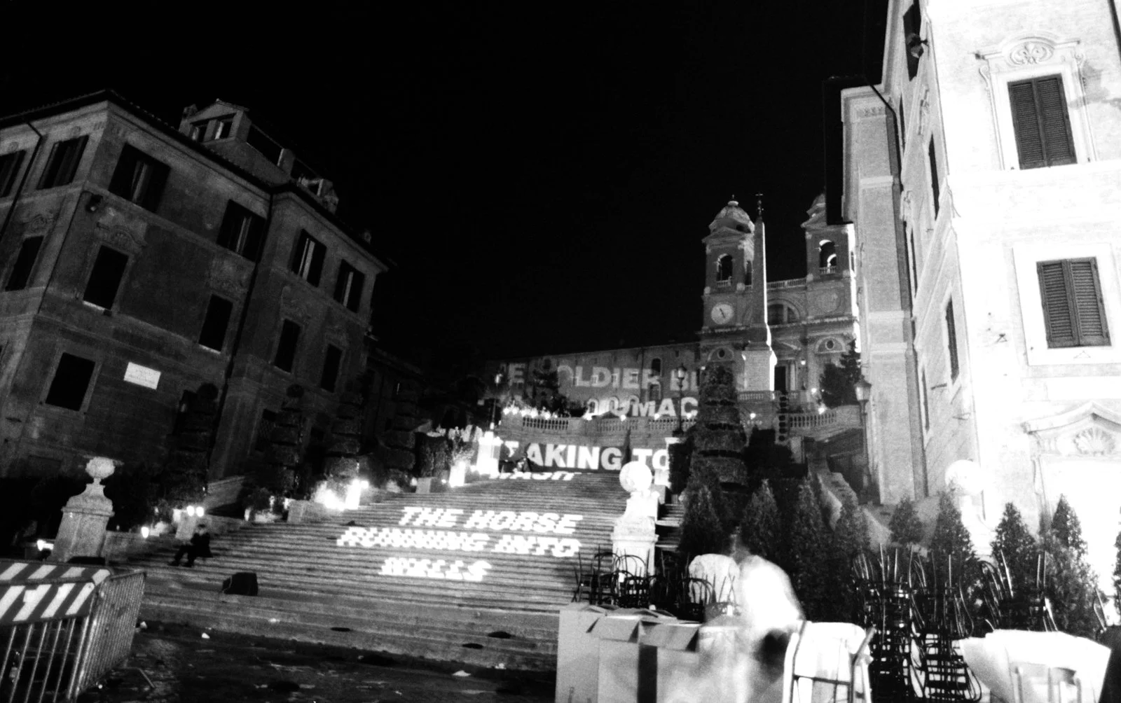 Site: Spanish Steps, Rome, Italy
July 16, 1998
Text: Erlauf, 1995
Projection: Skypictures; Aubert Lee
Photo: Fabio Magrelli
