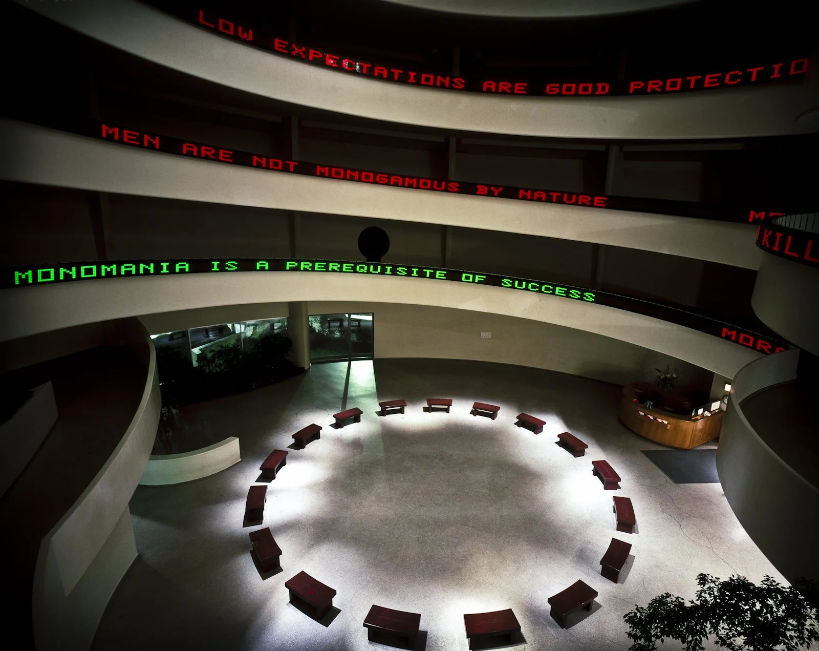 Site: Solomon R. Guggenheim Museum, New York
December 12, 1989–February 25, 1990
Text: Truisms, 1977–79
Photo: David Heald