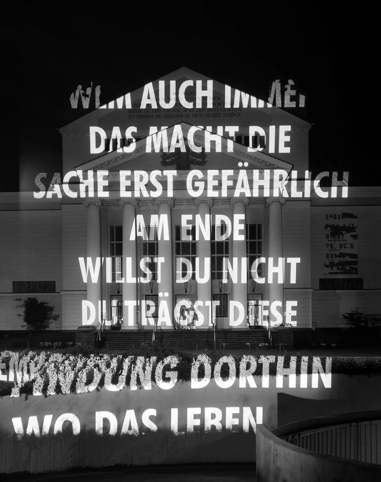 Site: Duisburg Theater, Duisburg, Germany
April 26, 2004
Text: Laments, 1989
Projection: FX Productions; Charles Passarelli
Photo: Attilio Maranzano