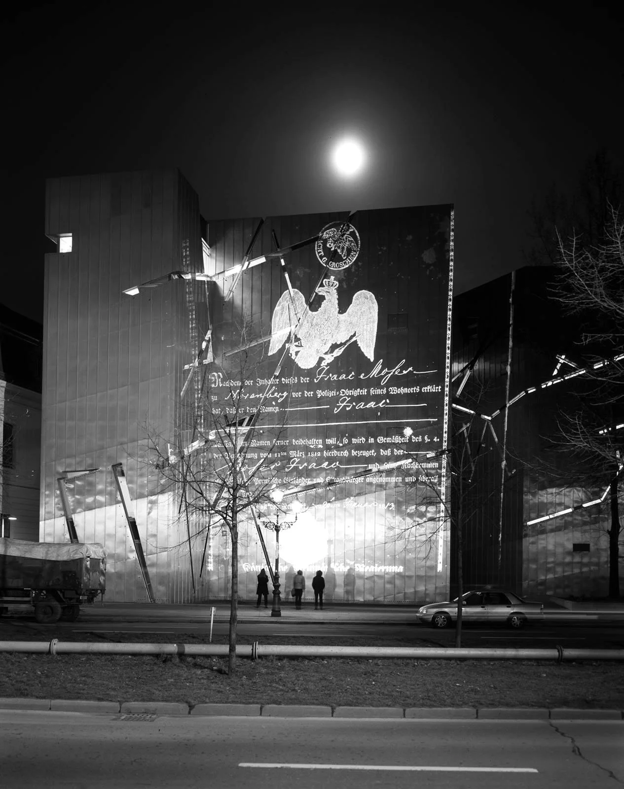 Site: Jewish Museum, Berlin, Germany
February 8, 2001
Text: Bürgerbrief, 1813
Projection: FX Productions; Charles Passarelli
Photo: Attilio Maranzano