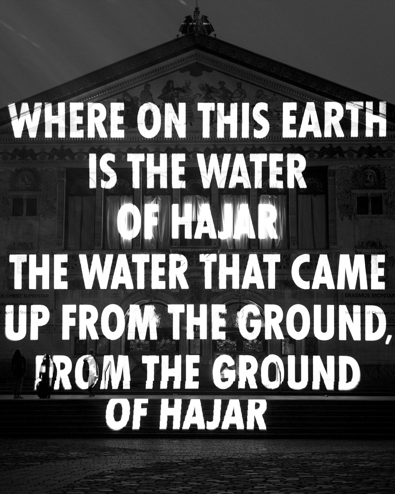 Site: Aarhus Theatre, Aarhus, DenmarkFebruary 25 – March 6, 2017Text: “The Water of Hajar” from Hagar Poems by Mohja Kahf, © 2016 by the author. Used with permission of the author.Photo: Henrik Matzen