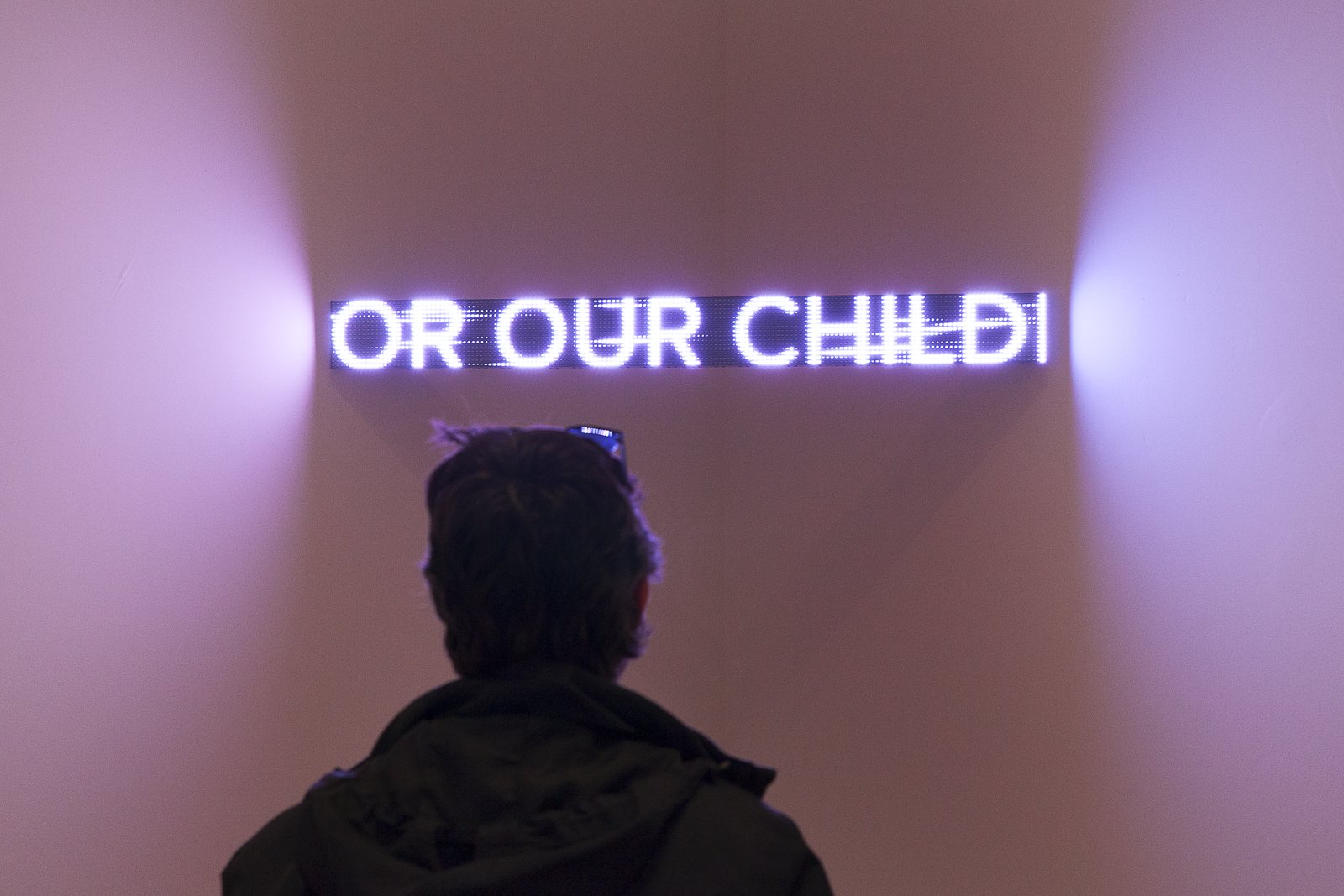 THEY LEFT ME, 2018
Installation: ARTIST ROOMS: Jenny Holzer, Tate Modern, London, 2018
July 23, 2018–July 31, 2019
Text: Interview conducted by Save the Children in Jordan, from case studies, © 2012–16 by Save the Children. Used with permission of Sa