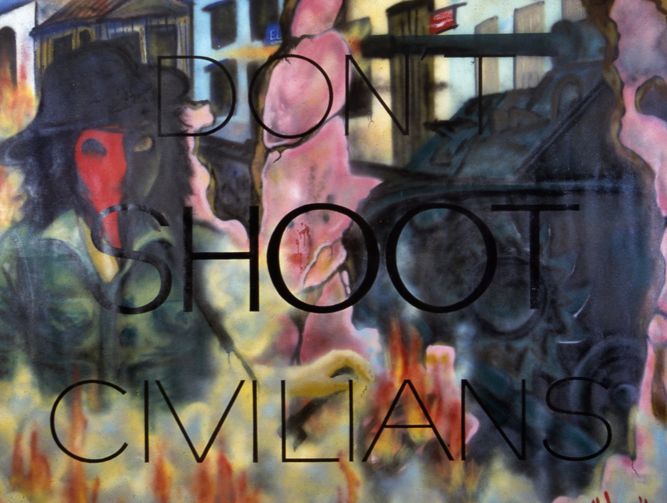 DON’T SHOOT CIVILIANS, with Lady Pink, 1983
Text: Survival, 1983–85