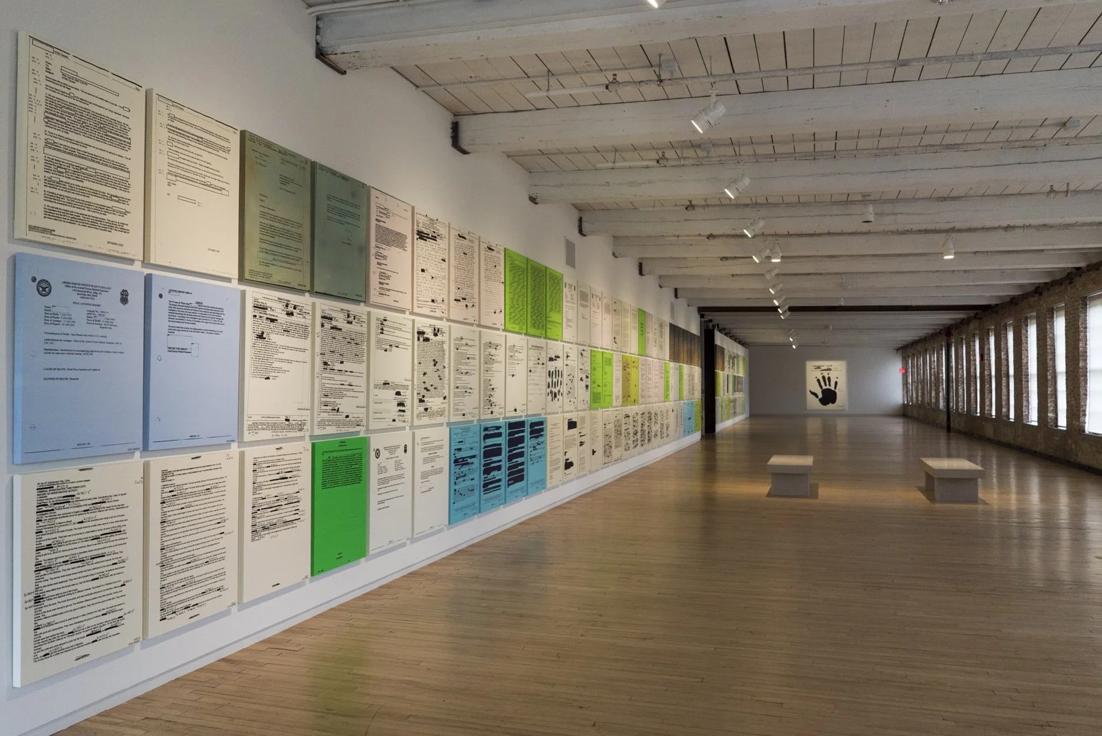 Exhibition View: Jenny Holzer, Massachusetts Museum of Contemporary Art, North Adams, Massachusetts, USA, 2017
May 28, 2017–May 1, 2025
Photo: Jake Forney
