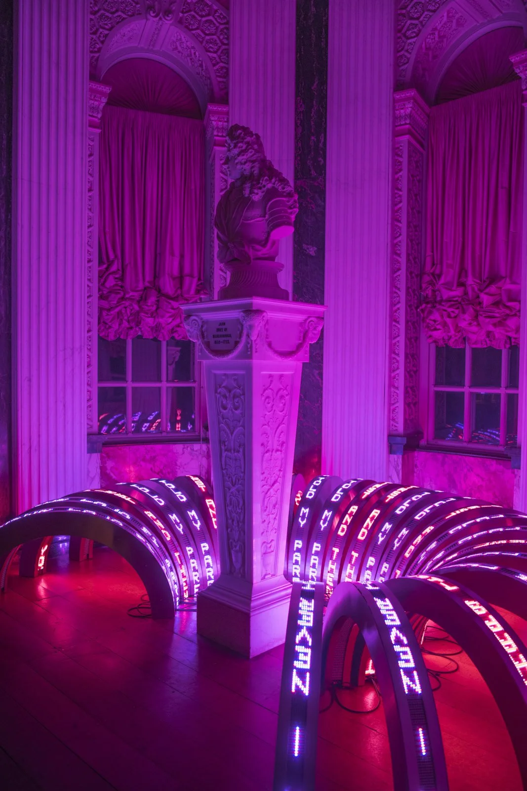 For Blenheim, 2017
Installation: SOFTER: Jenny Holzer at Blenheim Palace, Blenheim Palace, Woodstock, England, 2017
September 29–December 31, 2017
Text: Interviews with current and former members of the British military, © 2017 by the Not Forgotten A