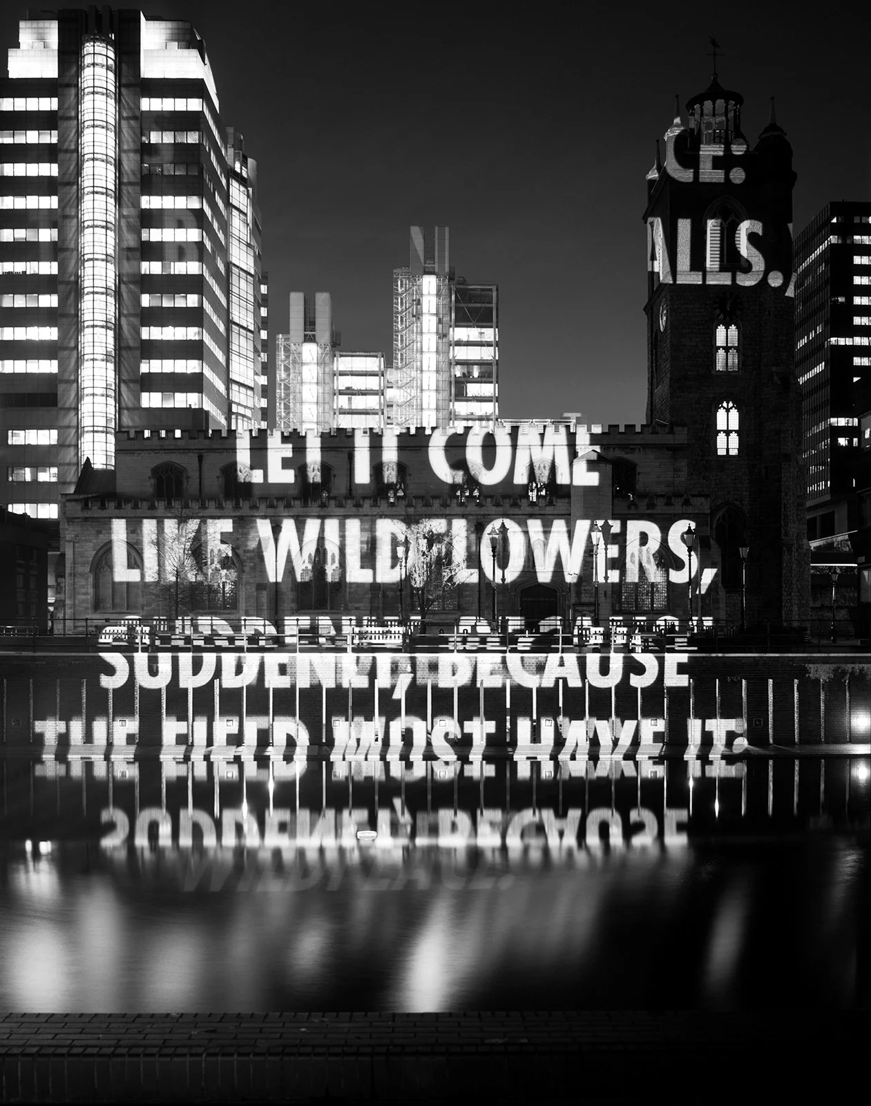Site: St. Giles Cripplegate Church, London
April 13–14, 2006
Text: “Wildpeace” from The Selected Poetry of Yehuda Amichai by Yehuda Amichai. English translation by Chana Bloch and Stephen Mitchell, copyright © 1986, 1996 by the translators. Used/repr