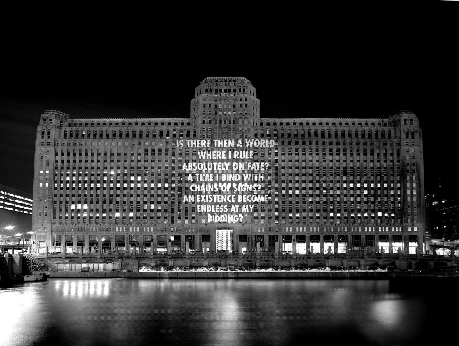 Site: Merchandise Mart, Chicago
November 3, 2008
Text: “The Joy of Writing” from View with a Grain of Sand by Wisława Szymborska, copyright © 1993 by the author. English translation by Stanisław Barańczak and Clare Cavanagh, copyright © 1995 by Hough