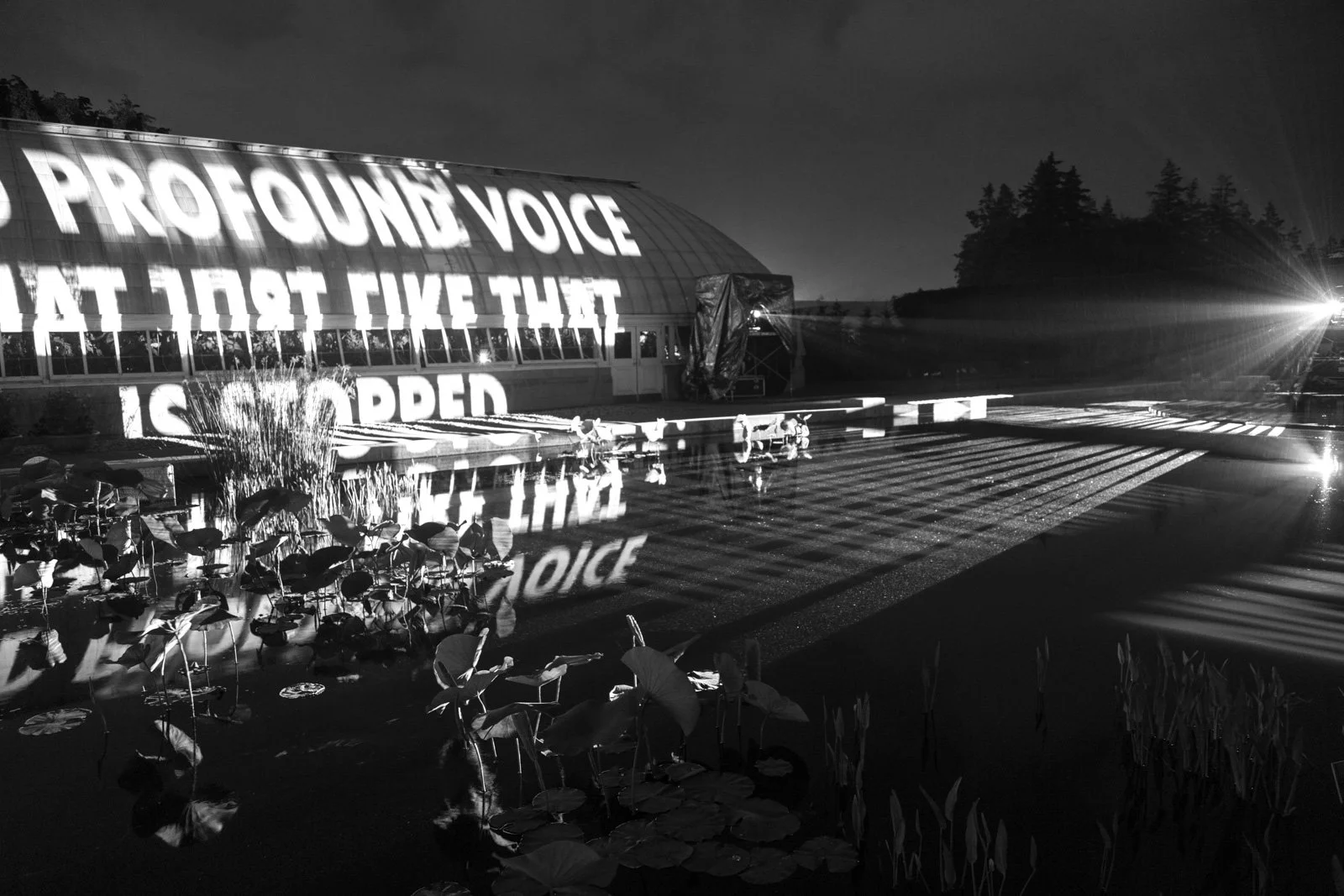 Site: New York Botanical Garden, New York
June 9–13, 2015
Text: “The Indigenous Voice” by Coral Bracho, translated by Forrest Gander, from Firefly Under the Tongue, © 1981 by Coral Bracho, translation © 1995 by Forrest Gander. Used with permission of