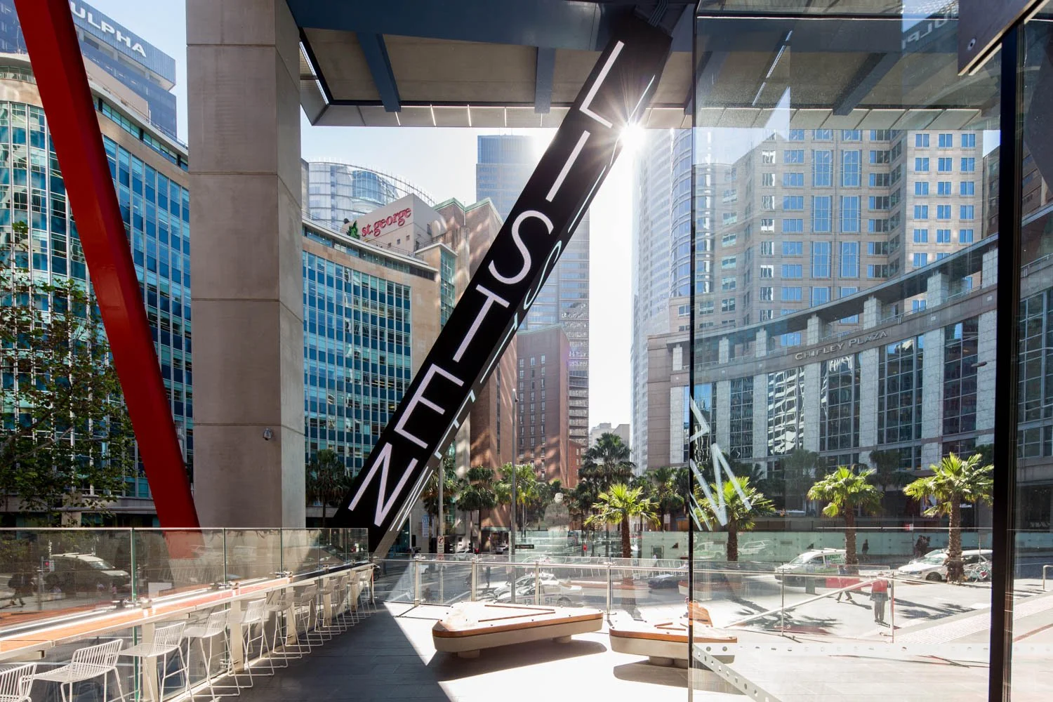 Site: 8 Chifley Square, Sydney
April 28, 2014–
Text: “Colebe” by Gerry Bostock, © 1994 by the author, from Meanjin, Summer 1994. Used with permission of the author.
Photo: Brett Boardman