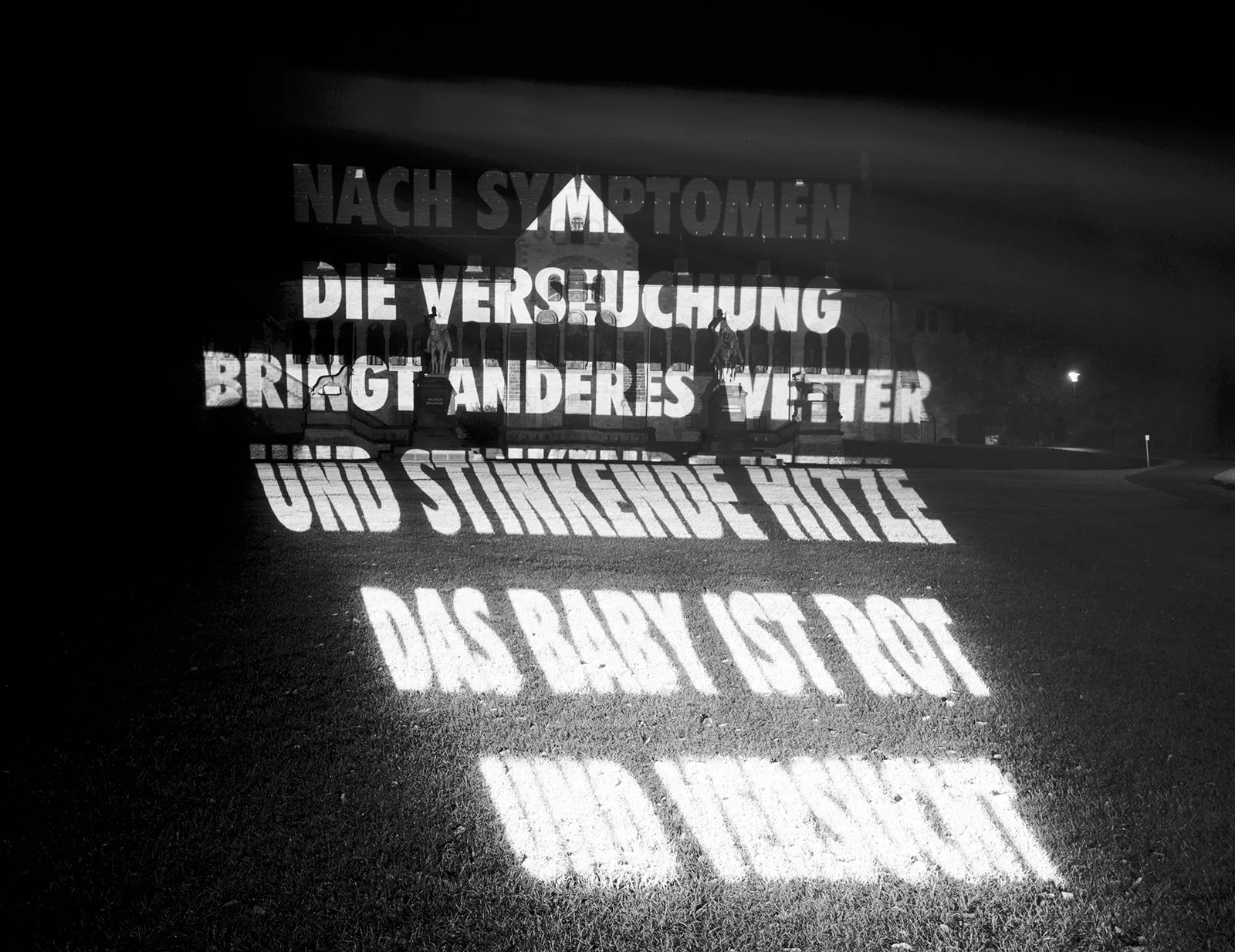 Site: Kaiserpfalz, Goslar, Germany
October 18–19, 2002
Text: Mother and Child, 1990
Projection: FX Productions; Charles Passarelli
Photo: Charles Passarelli