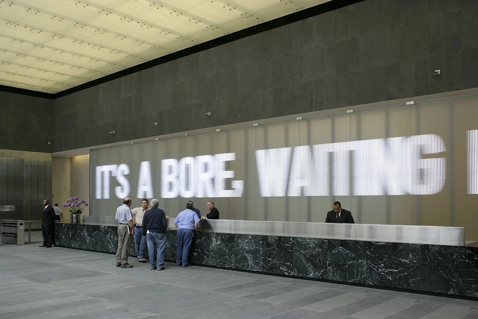 Site: 7 World Trade Center, New York
March 6, 2006–
Text: “Hudson Ferry” from Collected Poems, by James Schuyler, 2002, © 1969 by the author. Used with permission of Farrar, Straus and Giroux, LLC.
Photo: Andreas Keller