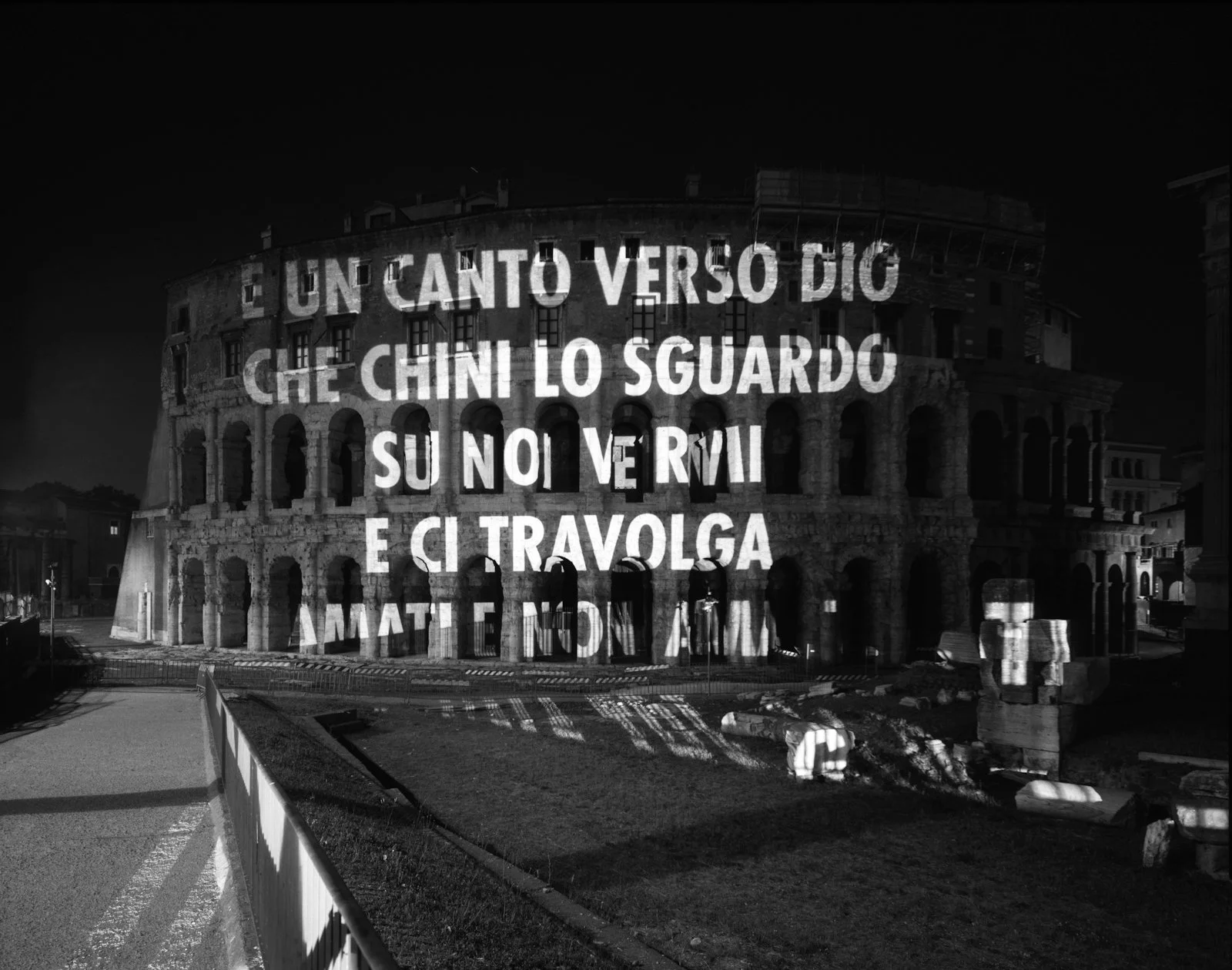 Site: Teatro di Marcello, Rome, Italy
May 23, 2007
Text: “La fine e l’inizio” from Vista con granello di sabbia by Wisława Szymborska. Italian translation by Pietro Marchesani, copyright © 1998 by Adelphi Edizioni S.p.A. Used by permission of the pub