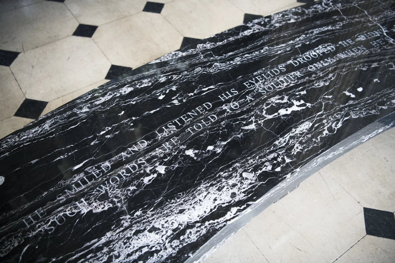 SUCH WORDS, 2017
Installation: SOFTER: Jenny Holzer at Blenheim Palace, Blenheim Palace, Woodstock, England, 2017
September 29–December 31, 2017
Text: “When a Soldier Is Dying” from Building the Barricade by Anna Świrszczyńska, English translation by