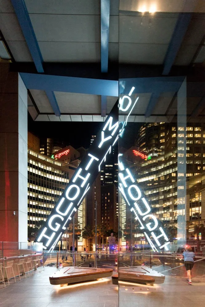 Site: 8 Chifley Square, Sydney
April 28, 2014–
Text: “The Reunion” and “Jaymi’s Dream” from Real Deadly by Ruby Langford Ginibi, © 1992 by the estate of Ruby Langford Ginibi. Used with permission of Pauline Mitchell and Jeffrey Langford.
Photo: Brett