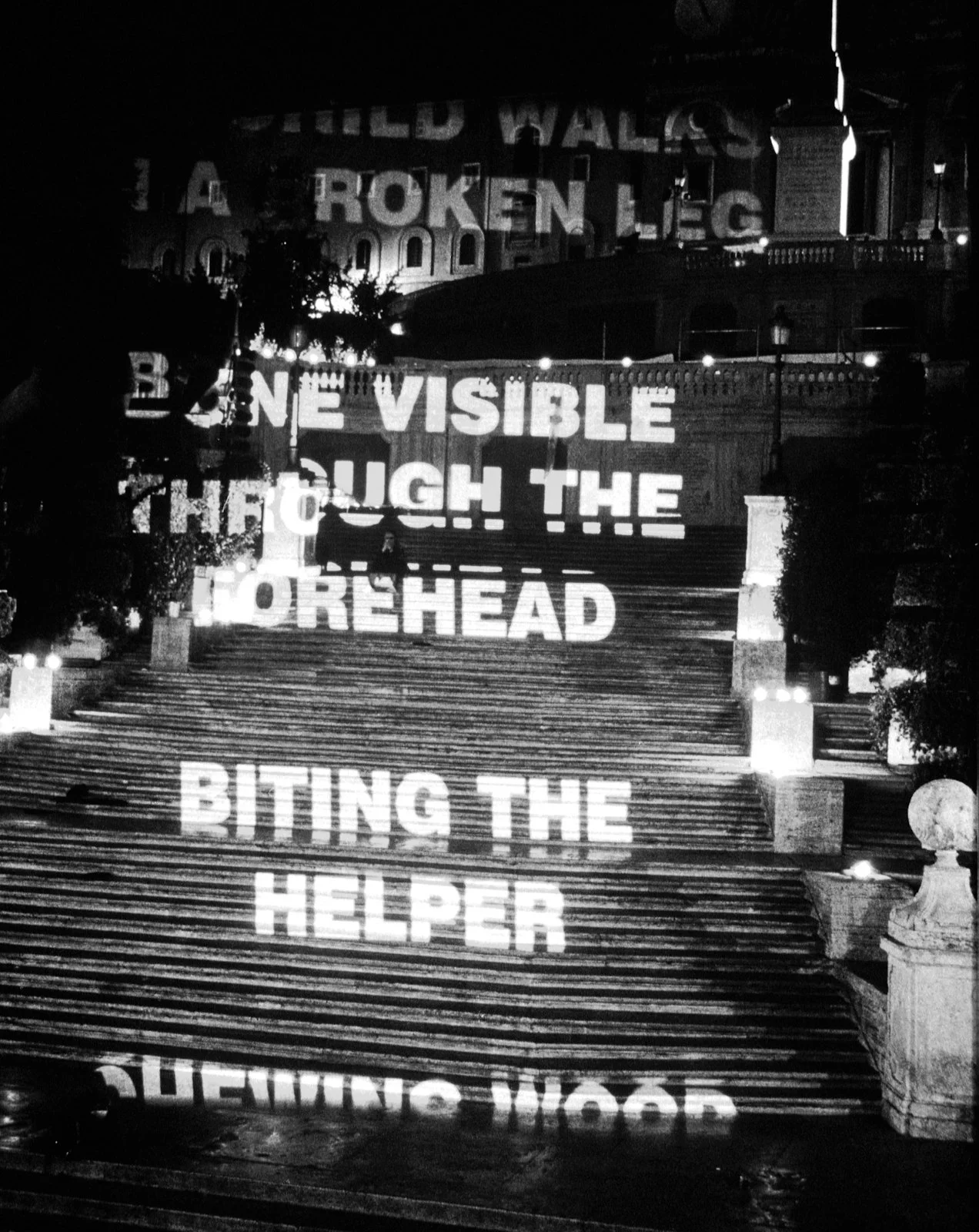 Site: Spanish Steps, Rome, Italy
July 16, 1998
Text: Erlauf, 1995
Projection: Skypictures; Aubert Lee
Photo: Fabio Magrelli