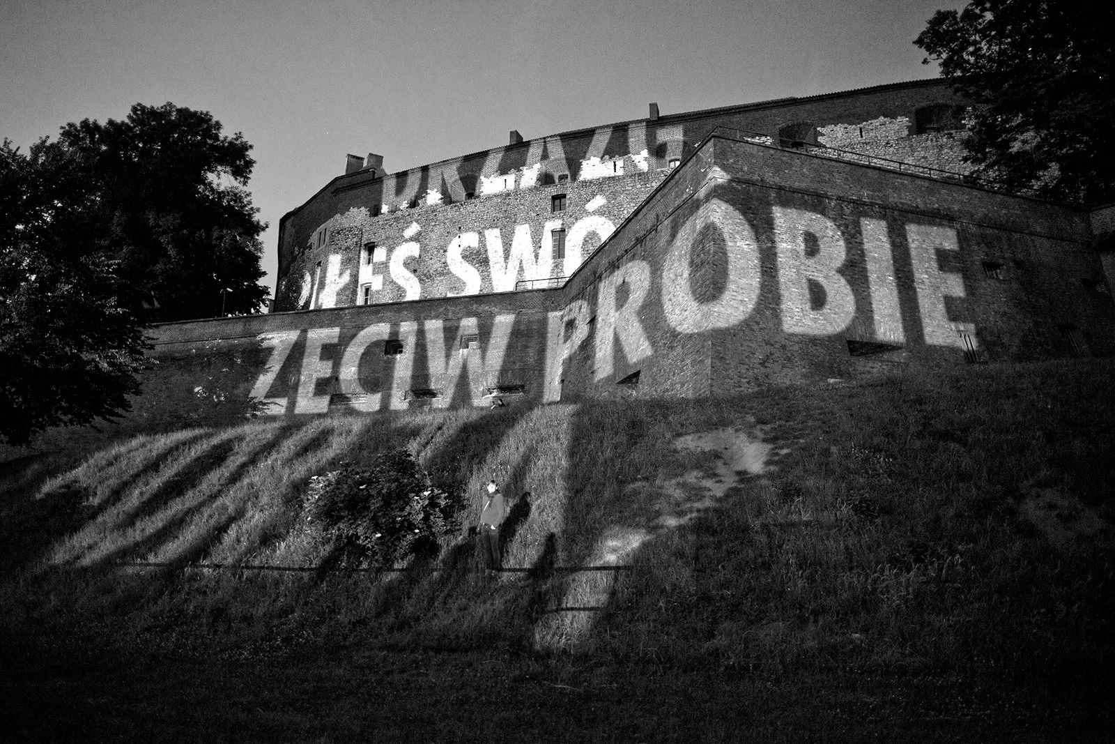 Site: Wawel Royal Castle, Krakow, Poland
June 10–24, 2011
Text: “Przywołanie do Porządku” by Czesław Miłosz. Used/reprinted with permission of the author’s estate.
Projection: FX Productions; Charles Passarelli
Photo: Tomasz Wiech