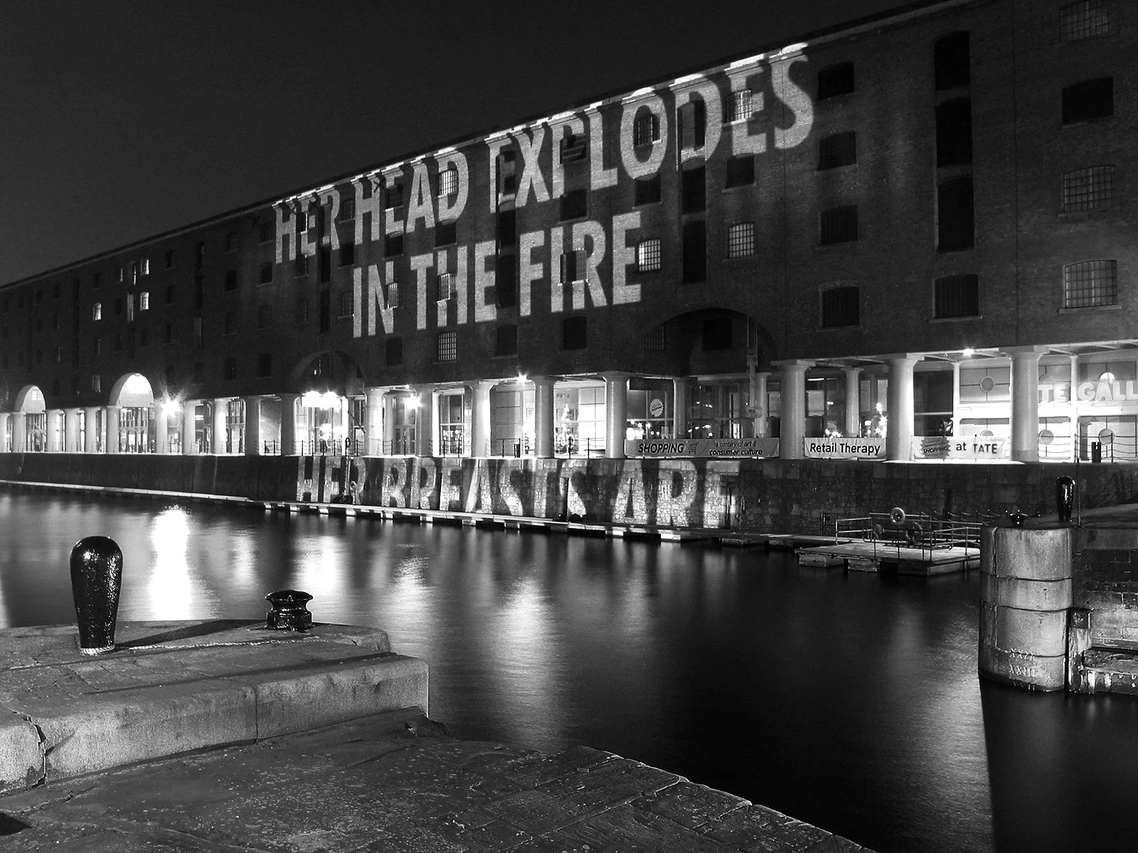 Site: Tate Liverpool, Liverpool, United Kingdom
March 19–23, 2003
Text: Lustmord, 1993–95
Projection: FX Productions; Charles Passarelli
Photo: Roger Sinek