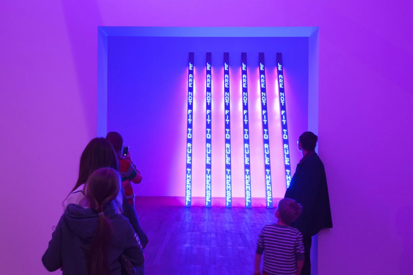 Blue Purple Tilt, 2007
Installation: ARTIST ROOMS: Jenny Holzer, Tate Modern, London, 2018
July 23, 2018–July 31, 2019
Text: Truisms, 1977–79
Photo: Lee Pretious