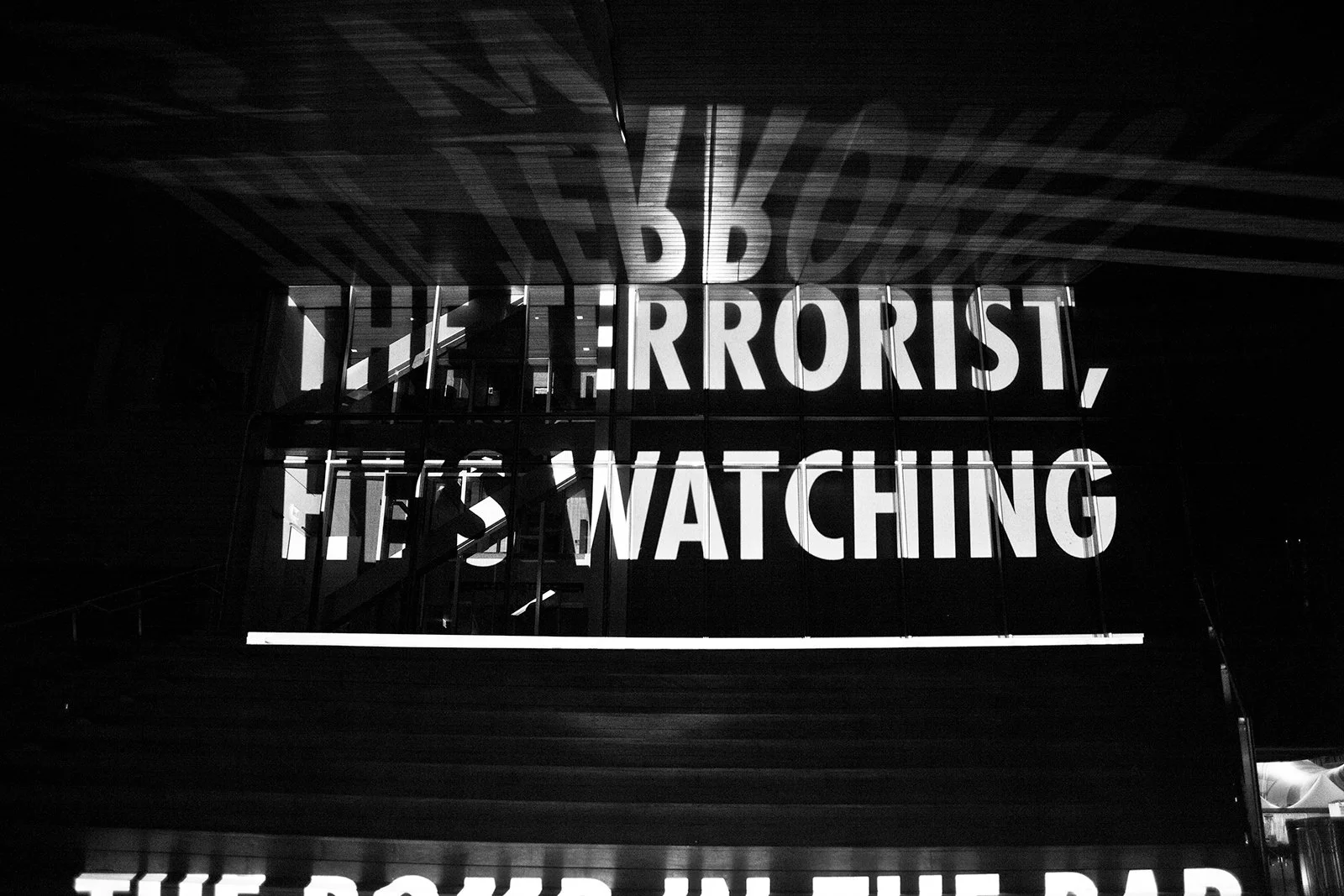 Site: Institute of Contemporary Art, Boston, Massachusetts, USA
July 23–28, 2010
Text: “The Terrorist, He’s Watching” from Poems New and Collected: 1957–1997 by Wisława Szymborska. English translation by Stanisław Barańczak and Clare Cavanagh, copyri