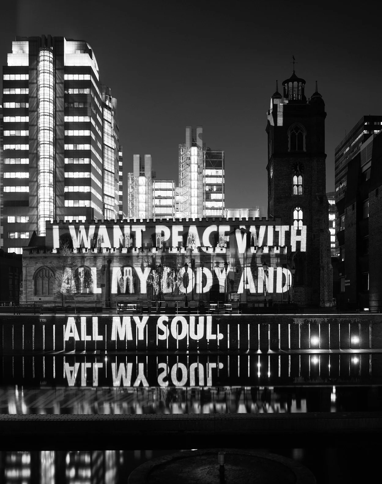 Site: St. Giles Cripplegate Church, London
April 13–14, 2006
Text: “In My Life, On My Life” from Open Closed Open by Yehuda Amichai, copyright © 2000 by the author. English translation by Chana Bloch and Chana Kronfeld, copyright © 2000 by the transl