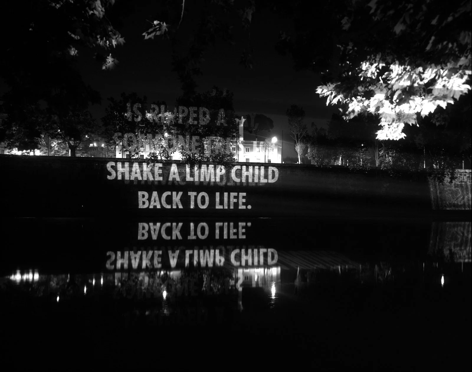 Site: Piazza Tevere, Rome, Italy
May 22, 2007
Text: “Some People” from Poems New and Collected: 1957–1997 by Wisława Szymborska. English translation by Stanisław Barańczak and Clare Cavanagh, copyright © 1998 by Harcourt, Inc. Used/reprinted with per