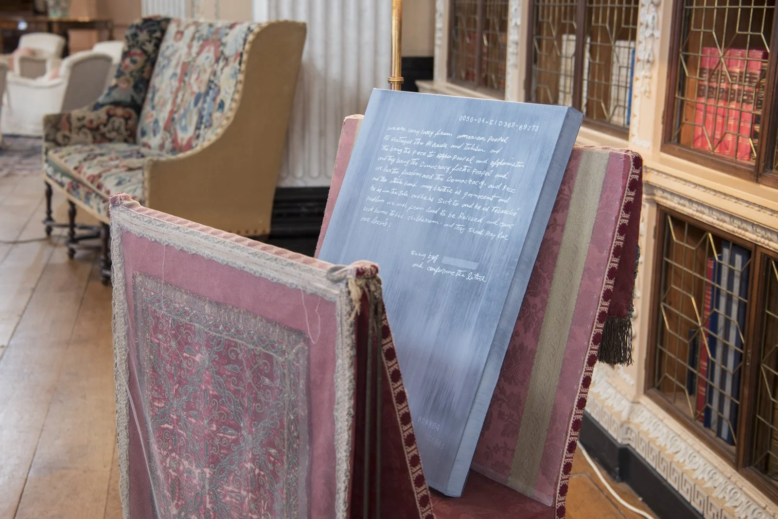 we are very happy, 2014
Installation: SOFTER: Jenny Holzer at Blenheim Palace, Blenheim Palace, Woodstock, England, 2017
September 29–December 31, 2017
Text: U.S. government document
Photo: Tom Lindboe