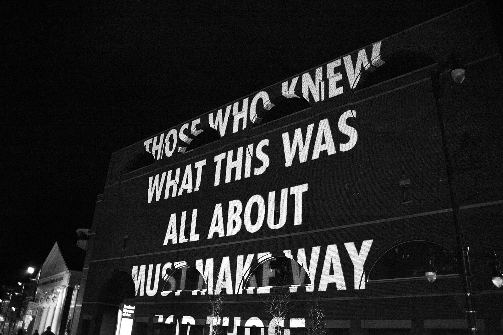 Site: Portland Museum of Art, Portland, Maine, USA
December 7, 2010
Text: “The End and the Beginning” from View with a Grain of Sand by Wisława Szymborska, copyright © 1993 by the author. English translation by Stanisław Barańczak and Clare Cavanagh,
